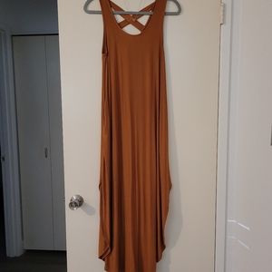 NEW Final Touch Rust Cross Back Maxi Dress
